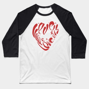 Love is Love Red Heart Shaped Grunge Baseball T-Shirt